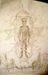 Рисунок  инопланетного существа, сделанный очевидцем